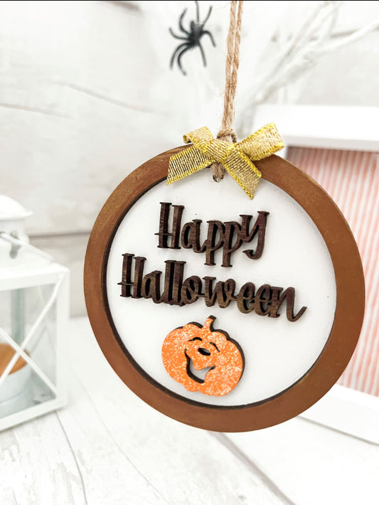 Happy Halloween Hanging Decoration - Sweet Pea Wooden Creations