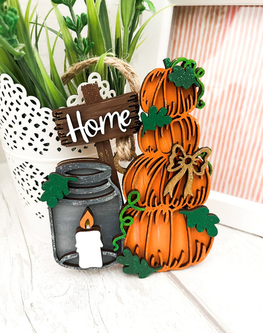 Pumpkin 'Home' Halloween Hanging Decoration 1 - Sweet Pea Wooden Creations