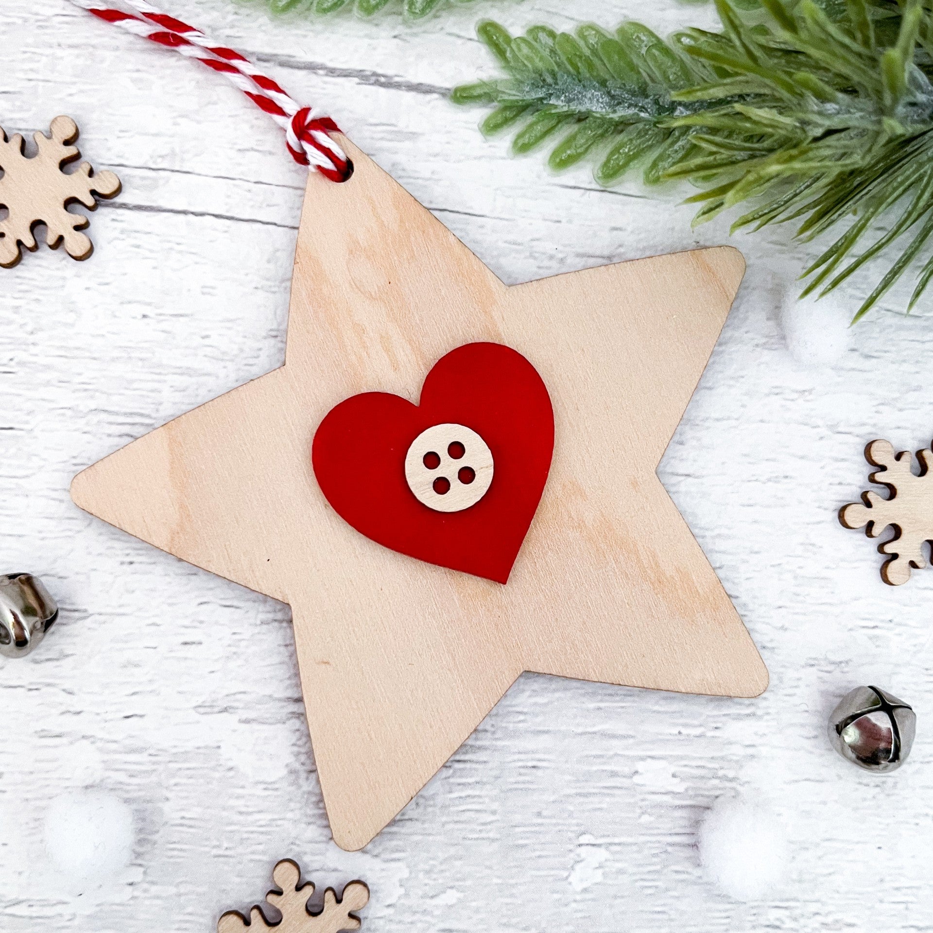 Nordic Star Christmas Tree Ornament - Sweet Pea Wooden Creations