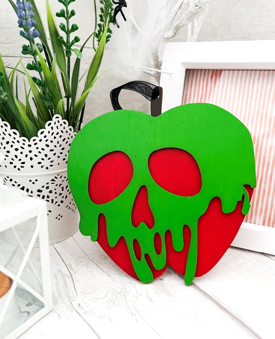 Poison Apple Hanging Decoration 3 - Sweet Pea Wooden Creations