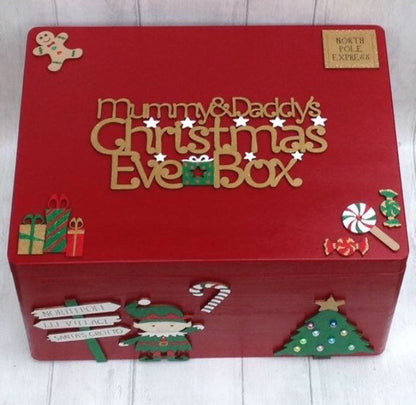 Personalised Red Elf Christmas Eve Box