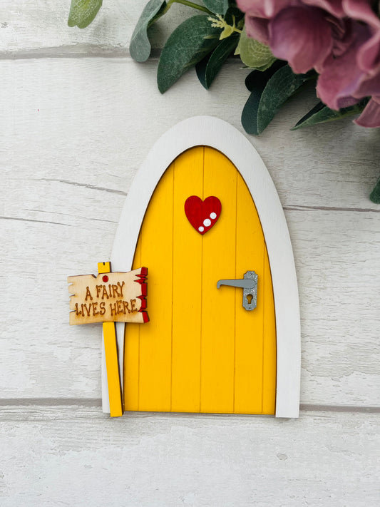 Yellow Heart Fairy Door