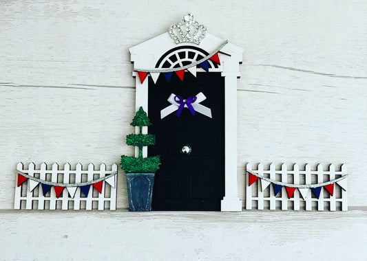 Jubilee Celebration Fairy Door With Fencing