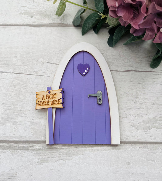 Lilac Heart Fairy Door