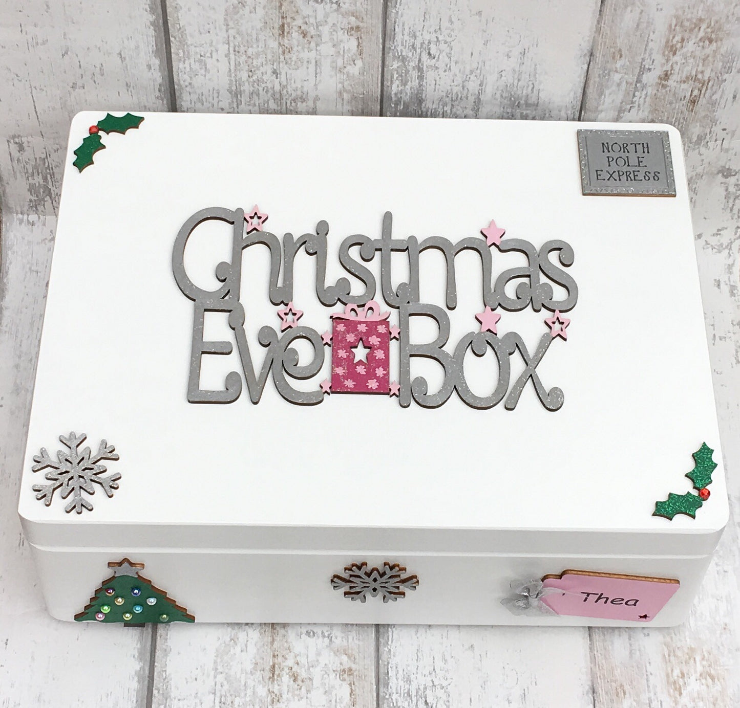 White Wooden Christmas Eve Box