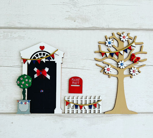 King's Coronation Fairy Door Set - Sweet Pea Wooden Creations