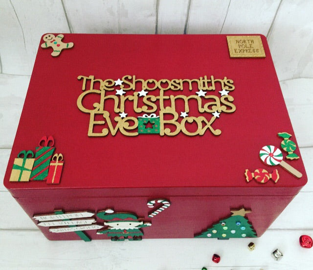 Personalised Red Elf Christmas Eve Box